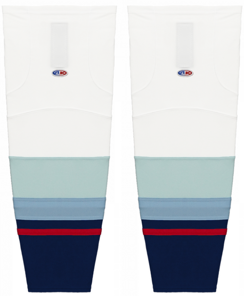 Athletic Knit (AK) HS2100-501 2021 Seattle Kraken White Mesh Ice Hockey Socks - PSH Sports