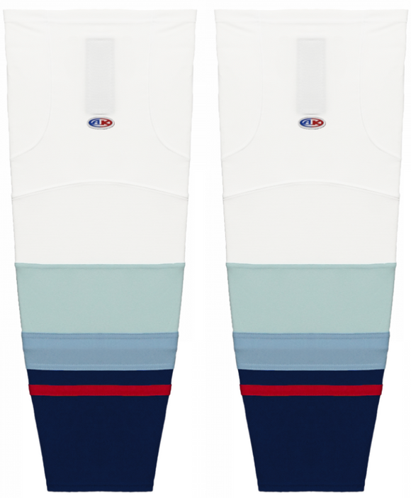 Athletic Knit (AK) HS2100-501 2021 Seattle Kraken White Mesh Ice Hockey Socks