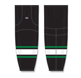 Athletic Knit (AK) HS2100 Dallas Stars Black Mesh Cut & Sew Ice Hockey Socks - PSH Sports