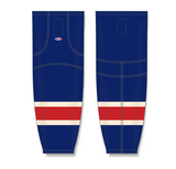 Athletic Knit (AK) HS2100 New York Rangers Heritage Navy Mesh Cut & Sew Ice Hockey Socks - PSH Sports