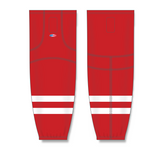 Athletic Knit (AK) HS2100 2013 Carolina Hurricanes Red Mesh Cut & Sew Ice Hockey Socks - PSH Sports