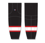 Athletic Knit (AK) HS2100 Ottawa Senators Black with White Stripe Mesh Cut & Sew Ice Hockey Socks - PSH Sports