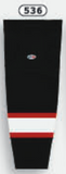 Athletic Knit (AK) HS2100-536 Ottawa Senators Black with White Stripe Mesh Ice Hockey Socks