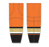 Athletic Knit (AK) HS2100 2014 Anaheim Ducks Black Mesh Cut & Sew Ice Hockey Socks - PSH Sports