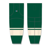 Athletic Knit (AK) HS2100 2009 Minnesota Wild Third Dark Green Mesh Cut & Sew Ice Hockey Socks - PSH Sports