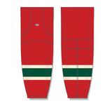 Athletic Knit (AK) HS2100 2007 Minnesota Wild Red Mesh Cut & Sew Ice Hockey Socks - PSH Sports