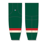 Athletic Knit (AK) HS2100 2016 Minnesota Wild Stadium Series Dark Green Mesh Cut & Sew Ice Hockey Socks - PSH Sports