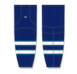 Athletic Knit (AK) HS2100 2011 Winnipeg Jets Navy Mesh Cut & Sew Ice Hockey Socks - PSH Sports