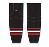 Athletic Knit (AK) HS2100 New Chicago Blackhawks Third Black Mesh Cut & Sew Ice Hockey Socks - PSH Sports