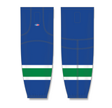 Athletic Knit (AK) HS2100 2004 Vancouver Canucks Royal Blue Mesh Cut & Sew Ice Hockey Socks - PSH Sports