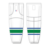 Athletic Knit (AK) HS2100 2004 Vancouver Canucks White Mesh Cut & Sew Ice Hockey Socks - PSH Sports