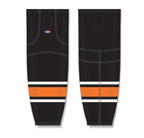 Athletic Knit (AK) HS2100 Philadelphia Flyers Third Black Mesh Cut & Sew Ice Hockey Socks - PSH Sports