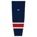Athletic Knit (AK) HS2100-690 Columbus Blue Jackets Navy Mesh Ice Hockey Socks
