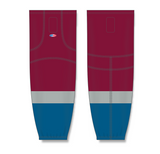 Athletic Knit (AK) HS2100 2011 Colorado Avalanche Cardinal Red Mesh Cut & Sew Ice Hockey Socks - PSH Sports