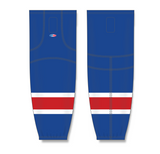 Athletic Knit (AK) HS2100 New York Rangers Royal Blue Mesh Cut & Sew Ice Hockey Socks - PSH Sports