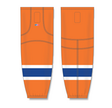 Athletic Knit (AK) HS2100 2015 Edmonton Oilers Third Orange Mesh Cut & Sew Ice Hockey Socks - PSH Sports