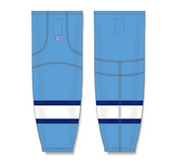 Athletic Knit (AK) HS2100 2008 Pittsburgh Penguins Third Sky Blue Mesh Cut & Sew Ice Hockey Socks - PSH Sports