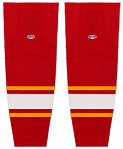 Athletic Knit (AK) HS2100-885 Vintage Calgary Flames Red Mesh Ice Hockey Socks