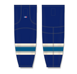 Athletic Knit (AK) HS2100 2010 Columbus Blue Jackets Third Navy Mesh Cut & Sew Ice Hockey Socks - PSH Sports