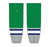 Athletic Knit (AK) HS2100 Plymouth Whalers Kelly Green Mesh Cut & Sew Ice Hockey Socks - PSH Sports
