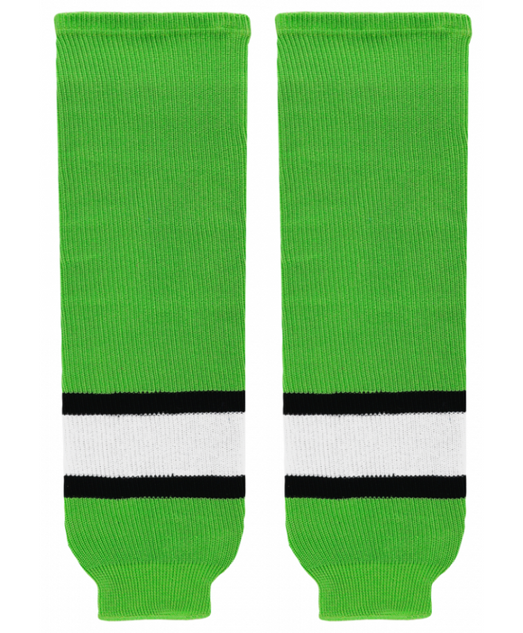 Athletic Knit (AK) HS630-107 Lime Green/Black/White Knit Ice Hockey Socks