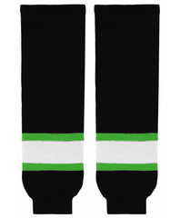 Athletic Knit (AK) HS630-247 Black/Lime Green/White Knit Ice Hockey Socks - CLOSEOUT