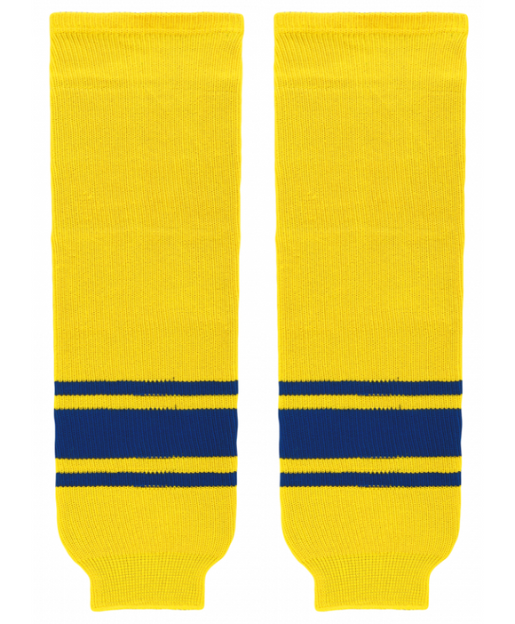Athletic Knit (AK) HS630-257 Maize/Royal Blue Knit Ice Hockey Socks