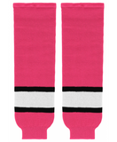 Athletic Knit (AK) HS630-272 Pink/White/Black Knit Ice Hockey Socks