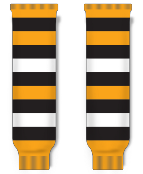 Modelline 1935-38 Boston Bruins Vintage Gold/Black/White Knit Ice Hockey Socks