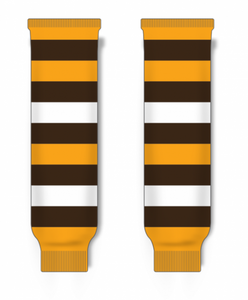 Modelline 1931-32 Boston Bruins Vintage Gold/Brown/White Knit Ice Hockey Socks