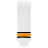 Athletic Knit (AK) HS630-301 Boston Bruins White Knit Ice Hockey Socks