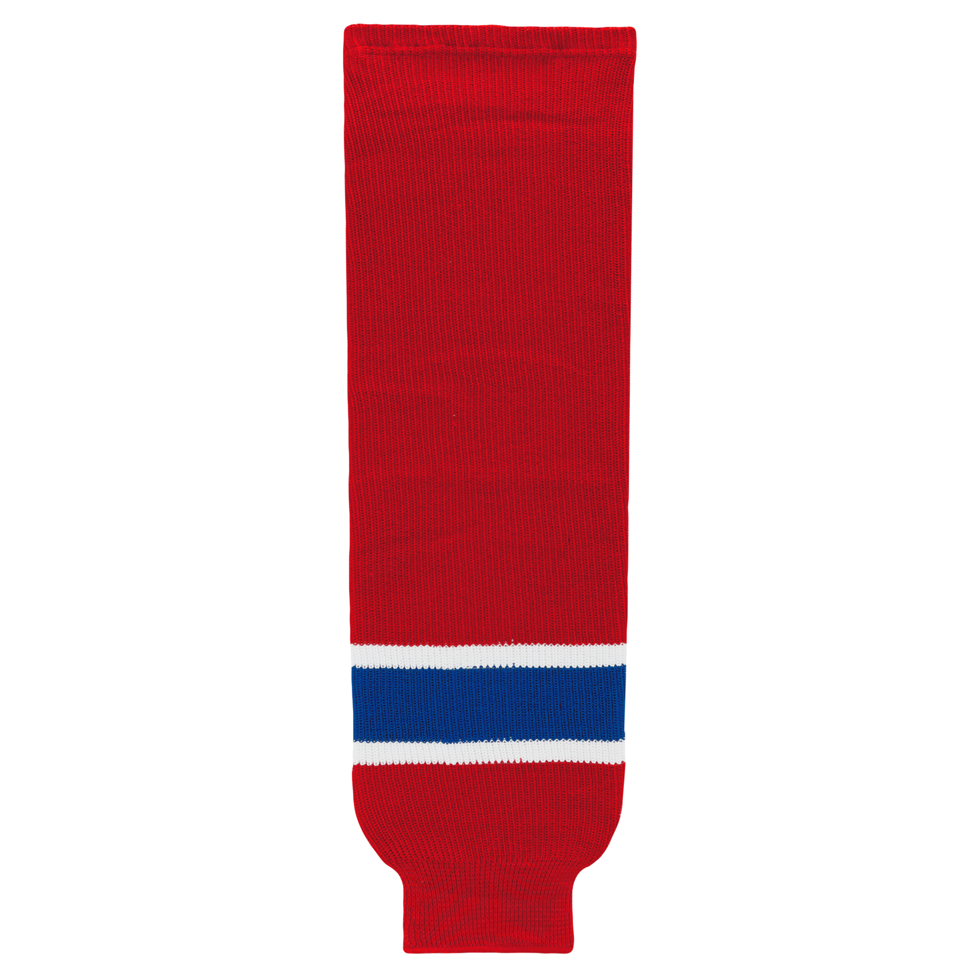 Red socks with blue stripes