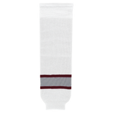 Modelline White/Maroon/Grey Knit Ice Hockey Socks