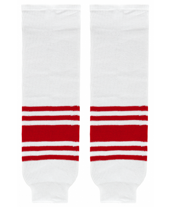 Modelline Detroit Red Wings Retro White Knit Ice Hockey Socks