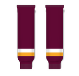 Athletic Knit (AK) HS630 Maroon/Gold/White Ice Hockey Socks - PSH Sports