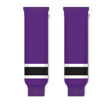 Athletic Knit (AK) HS630 Purple/White/Black Ice Hockey Socks - PSH Sports