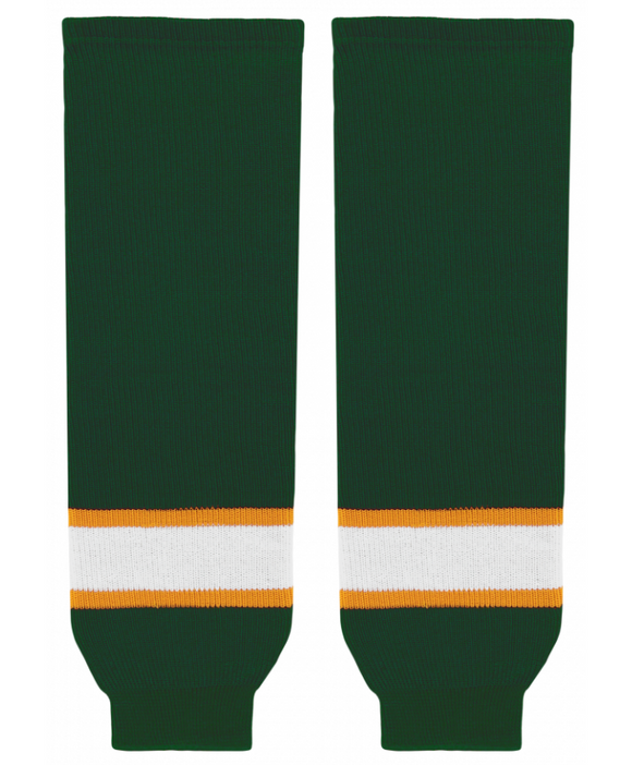 Athletic Knit (AK) HS630-439 Dark Green/Gold/White Knit Ice Hockey Socks