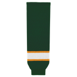 Athletic Knit (AK) HS630-439 Dark Green/Gold/White Knit Ice Hockey Socks
