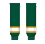 Athletic Knit (AK) HS630 Dark Green/Gold/White Ice Hockey Socks - PSH Sports