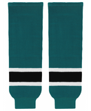 Athletic Knit (AK) HS630-457 Pacific Teal/White/Black Knit Ice Hockey Socks
