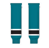 Athletic Knit (AK) HS630 Pacific Teal/White/Black Ice Hockey Socks - PSH Sports