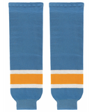 Modelline Sky Blue/White/Gold Knit Ice Hockey Socks