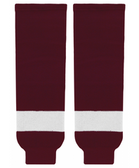 Athletic Knit (AK) HS630-480 Peterborough Petes Maroon Knit Ice Hockey Socks - CLOSEOUT