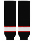 Athletic Knit (AK) HS630-536 Ottawa Senators Black with White Stripe Knit Ice Hockey Socks