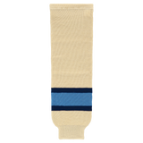 Athletic Knit (AK) HS630-545 Sand/Navy/Sky Blue Knit Ice Hockey Socks
