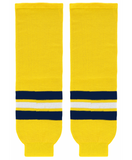 Athletic Knit (AK) HS630-590 2011 University of Michigan Wolverines Maize Knit Ice Hockey Socks