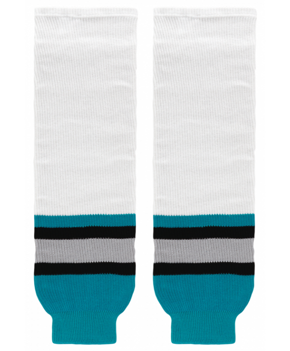 Modelline San Jose Sharks White Knit Ice Hockey Socks
