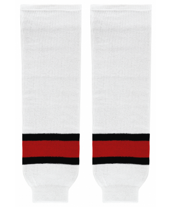 Modelline 1947-55 Chicago Blackhawks White Knit Ice Hockey Socks