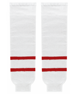 Modelline 2017 Detroit Red Wings Centennial Classic White/Red Knit Ice Hockey Socks