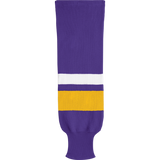Kobe Sportswear X9800 Purple/Gold/White X Series League Knit Ice Hockey Socks